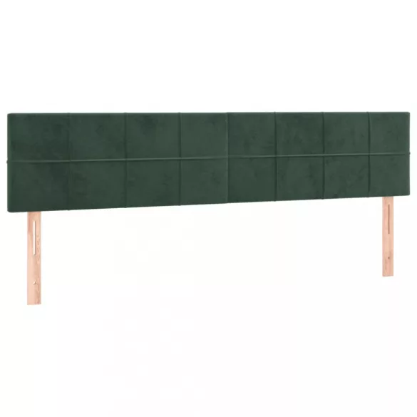 sötétzöld bársony rugós ágy matraccal 200x200 cm