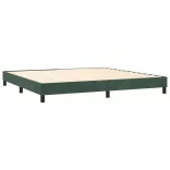 sötétzöld bársony rugós ágy matraccal 200x200 cm