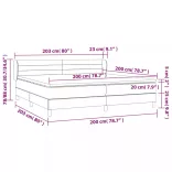sötétzöld bársony rugós ágy matraccal 200x200 cm