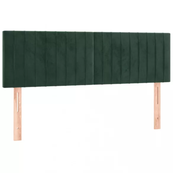 sötétzöld bársony rugós ágy matraccal 140x190 cm