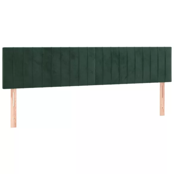 sötétzöld bársony rugós ágy matraccal 160x200 cm