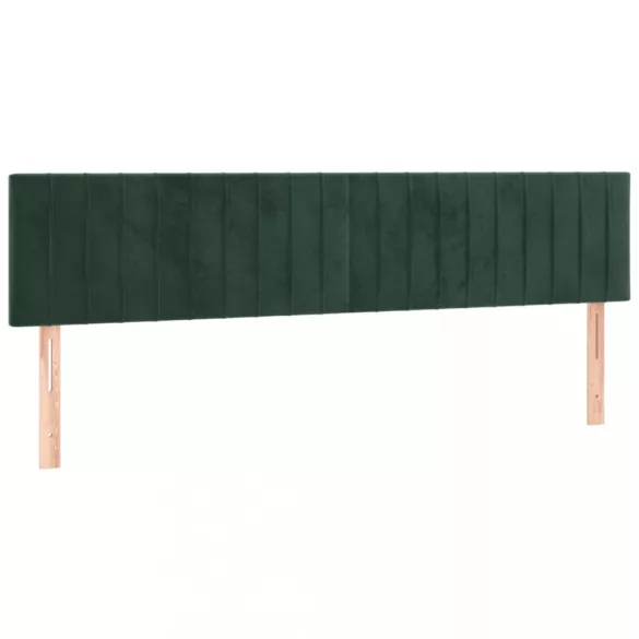 sötétzöld bársony rugós ágy matraccal 200x200 cm