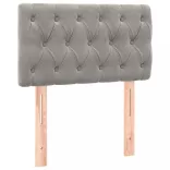 világosszürke bársony rugós ágy matraccal 80 x 200 cm