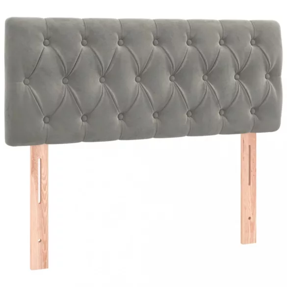 világosszürke bársony rugós ágy matraccal 100 x 200 cm