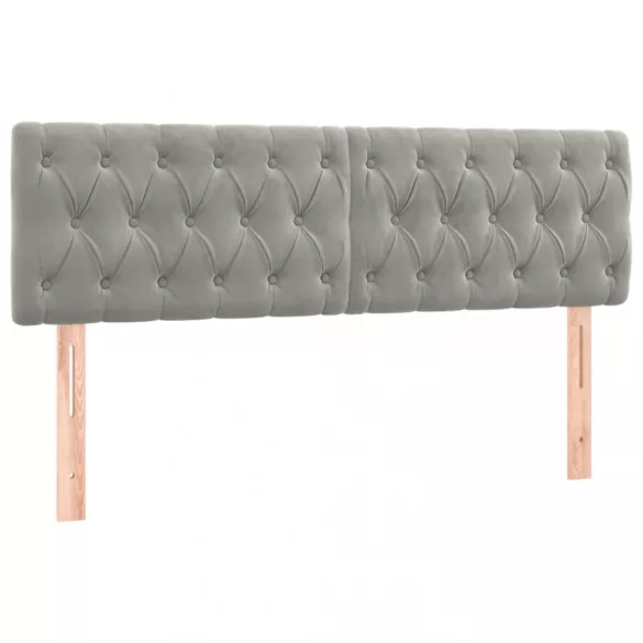 világosszürke bársony rugós ágy matraccal 140x200 cm