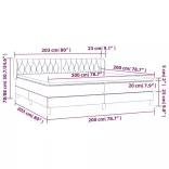 sötétzöld bársony rugós ágy matraccal 200x200 cm