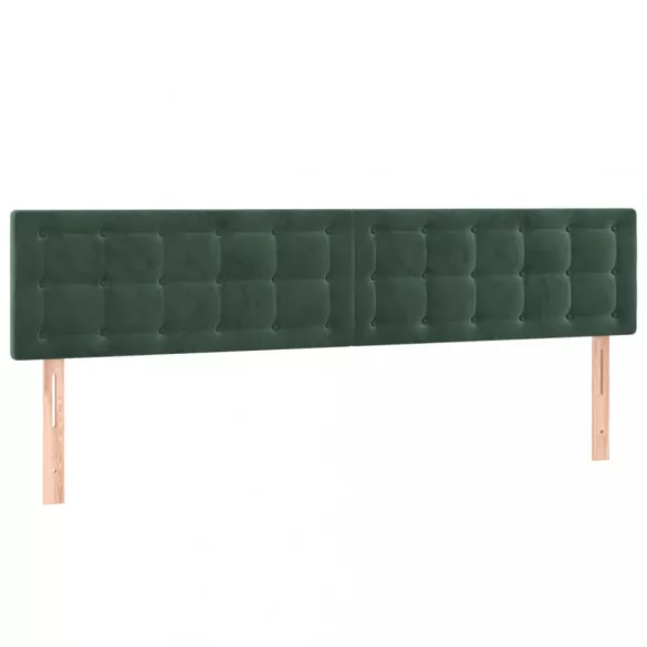 sötétzöld bársony rugós ágy matraccal 200x200 cm