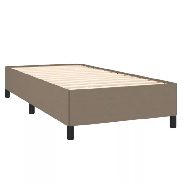 tópszínű szövet rugós ágy matraccal 90 x 190 cm