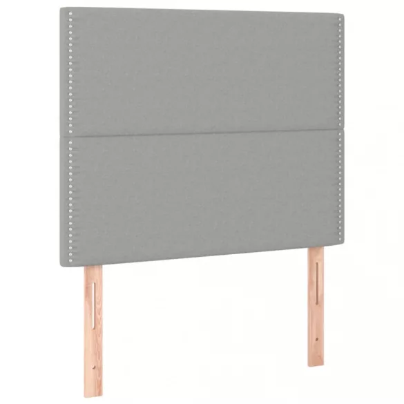 világosszürke szövet rugós ágy matraccal 90 x 200 cm