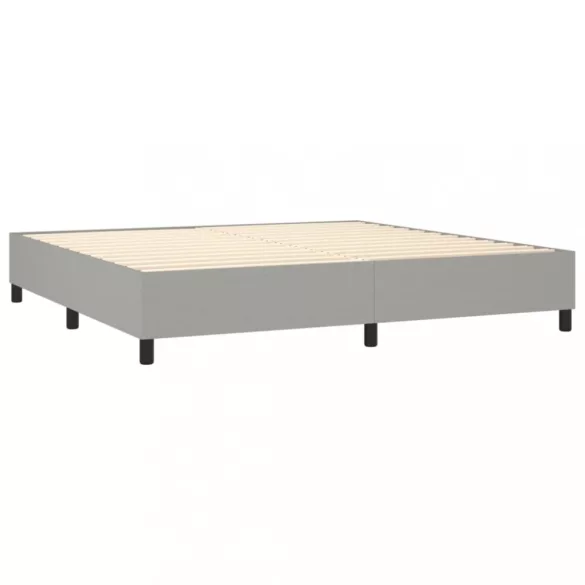 világosszürke szövet rugós ágy matraccal 200 x 200 cm