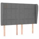 sötétszürke szövet rugós ágy matraccal 140 x 190 cm