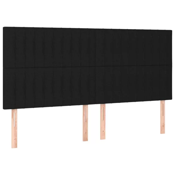 fekete szövet rugós ágy matraccal 200 x 200 cm