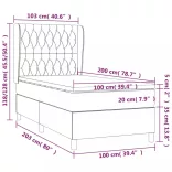 sötétszürke szövet rugós ágy matraccal 100 x 200 cm