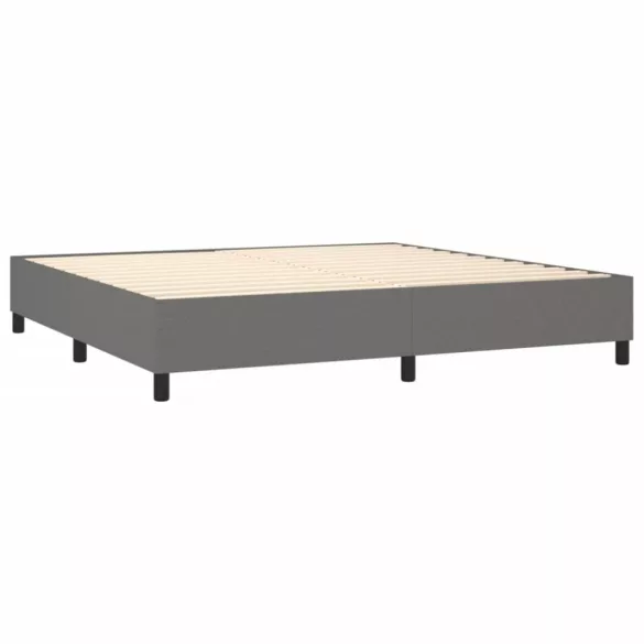 sötétszürke szövet rugós ágy matraccal 200 x 200 cm