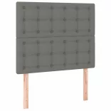 sötétszürke szövet rugós ágy matraccal 90 x 200 cm