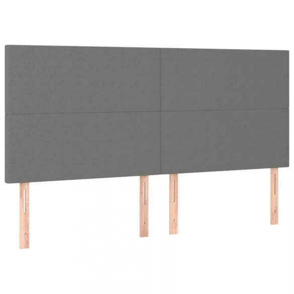 sötétszürke szövet rugós ágy matraccal 200 x 200 cm