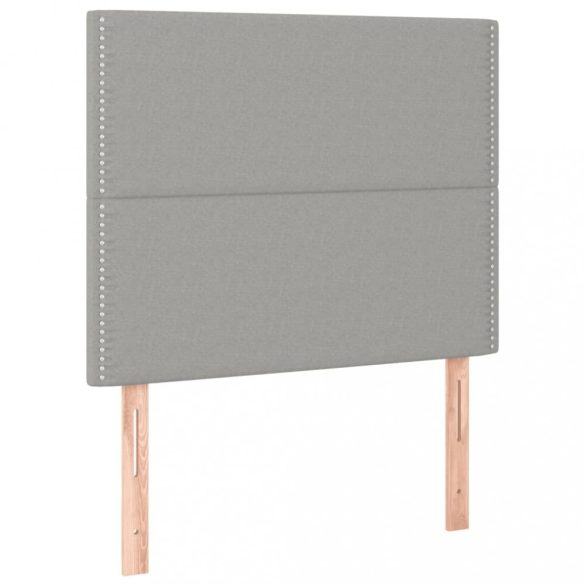 világosszürke szövet rugós ágy matraccal 90x190 cm