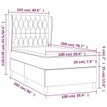 sötétszürke szövet rugós ágy matraccal 100 x 200 cm