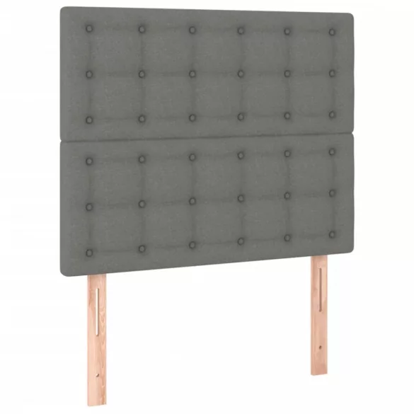 sötétszürke szövet rugós ágy matraccal 90 x 200 cm