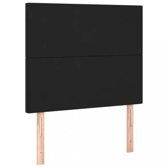 fekete műbőr rugós ágy matraccal 80 x 200 cm