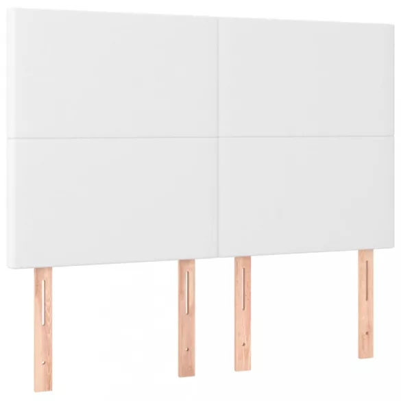 fehér műbőr rugós ágy matraccal 140x190 cm