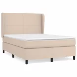 cappuccino színű műbőr rugós ágy matraccal 140 x 200 cm