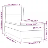 fekete műbőr rugós ágy matraccal 100 x 200 cm