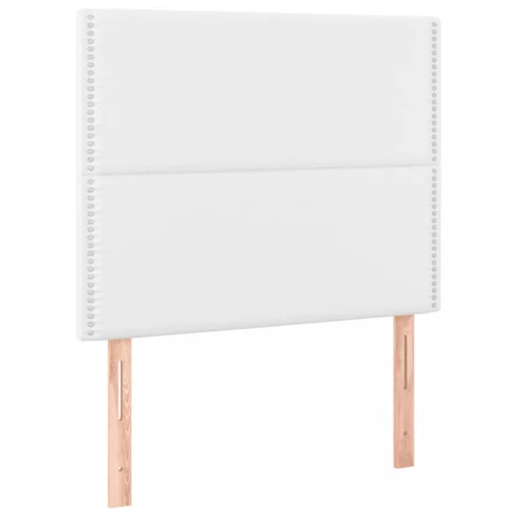 fehér műbőr rugós ágy matraccal 100 x 200 cm