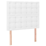 fehér műbőr rugós ágy matraccal 100 x 200 cm