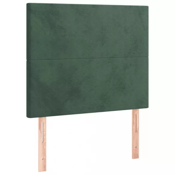 sötétzöld bársony rugós ágy matraccal 80 x 200 cm
