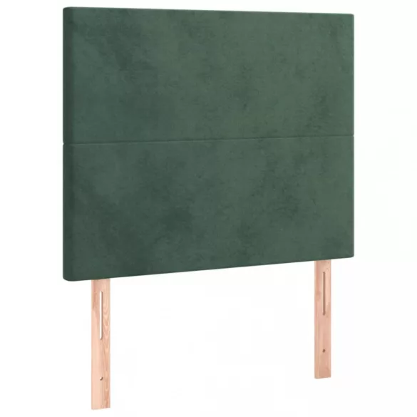 sötétzöld bársony rugós ágy matraccal 100 x 200 cm