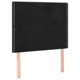 fekete bársony rugós ágy matraccal 100 x 200 cm