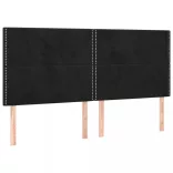fekete bársony rugós ágy matraccal 180x200 cm