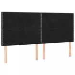 fekete bársony rugós ágy matraccal 200x200 cm