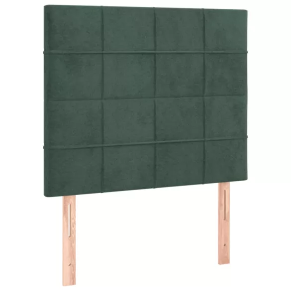 sötétzöld bársony rugós ágy matraccal 80 x 200 cm