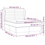 világosszürke bársony rugós ágy matraccal 140x190 cm