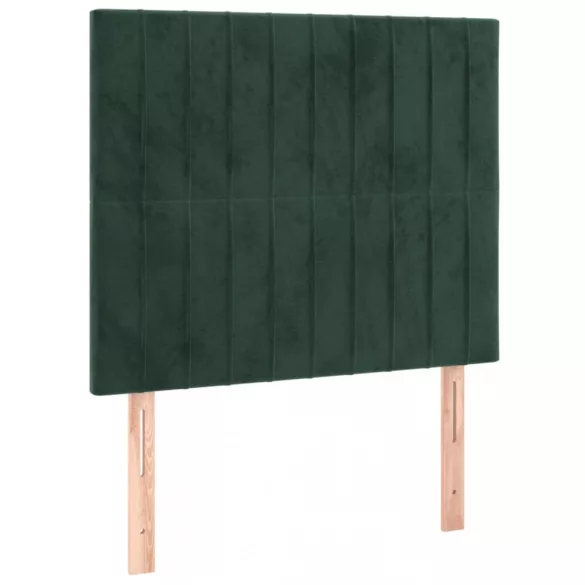 sötétzöld bársony rugós ágy matraccal 80 x 200 cm
