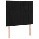 fekete bársony rugós ágy matraccal 90x190 cm