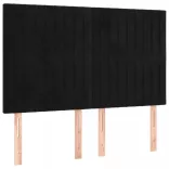 fekete bársony rugós ágy matraccal 140 x 190 cm