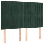sötétzöld bársony rugós ágy matraccal 140x190 cm