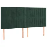 sötétzöld bársony rugós ágy matraccal 200x200 cm