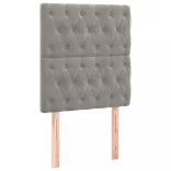 világosszürke bársony rugós ágy matraccal 80 x 200 cm