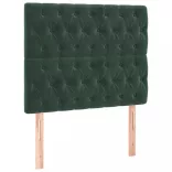 sötétzöld bársony rugós ágy matraccal 100 x 200 cm