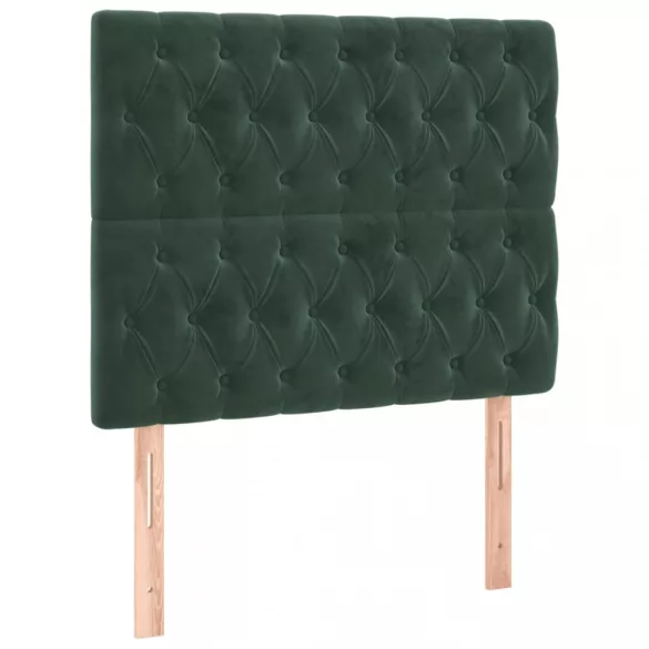sötétzöld bársony rugós ágy matraccal 100 x 200 cm