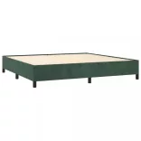 sötétzöld bársony rugós ágy matraccal 200x200 cm