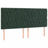 sötétzöld bársony rugós ágy matraccal 200x200 cm
