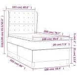 sötétzöld bársony rugós ágy matraccal 100 x 200 cm