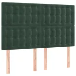 sötétzöld bársony rugós ágy matraccal 140x190 cm