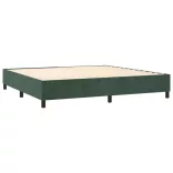 sötétzöld bársony rugós ágy matraccal 200x200 cm