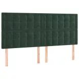 sötétzöld bársony rugós ágy matraccal 200x200 cm
